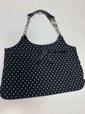 Purse Handbag Polka Dot Black & White Satin Ribbon